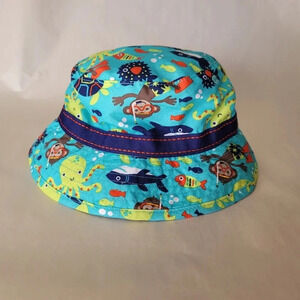 Old Navy Boys 12-18 MONTHS Swim & Sun Hat GREEN BLUE Aquarium
